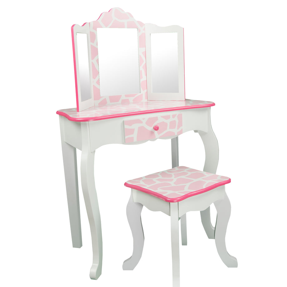 Teamson kids prints gisele vanity table stool set hot sale