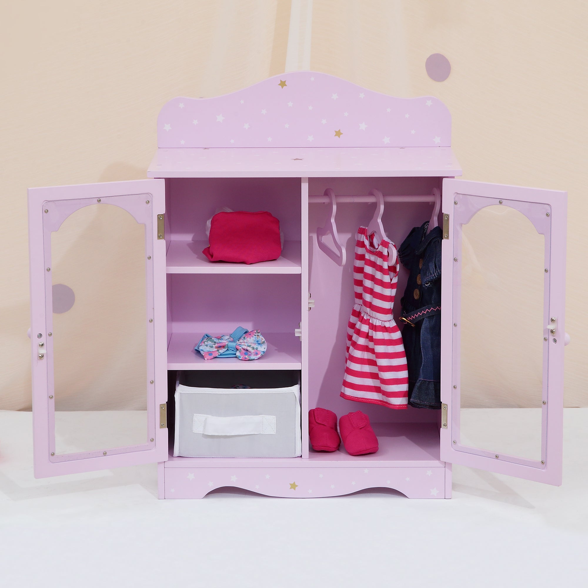 Armoire dressing avec placards de rangement pour poupée ou poupon jouet  Olivias Little World - N/A - Kiabi - 59.99€